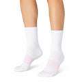 Calze sportive 43-46 in maglia bianco rosa a costine con motivo geometrico