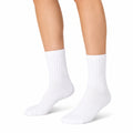 Calze sportive 43-46 in tessuto bianco a coste - stile casual