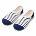 Calzini fantasmino 43-46 in tessuto a maglia bianco/blu a righe - stile casual