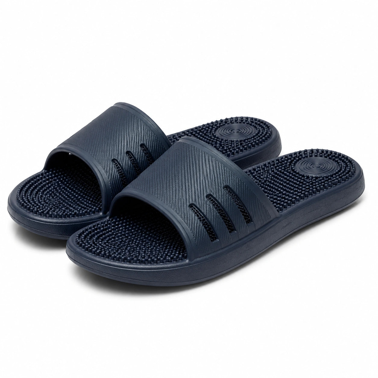 Ciabatte 36/37 in materiale sintetico blu scuro con plantare massaggiante antiscivolo