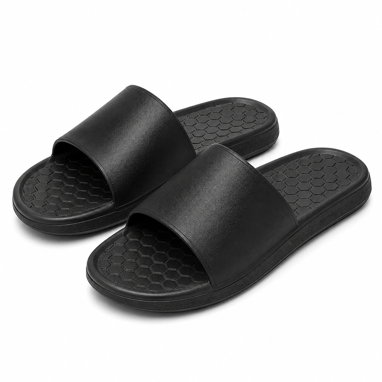 Ciabatte aperte 40/41 in materiale sintetico nero - suola antiscivolo per piscina e casa
