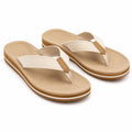 Infradito 36/37 con fasce in tessuto beige - suola leggera antiscivolo