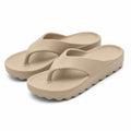 Infradito 38/39 in materiale sintetico beige con zeppa e suola sagomata