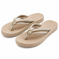 Infradito 40/41 beige con fascia tessile e suola spessa per donna