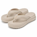 Infradito con zeppa taglie 40/41 beige in materiale sintetico e tessuto - suola platform antiscivolo
